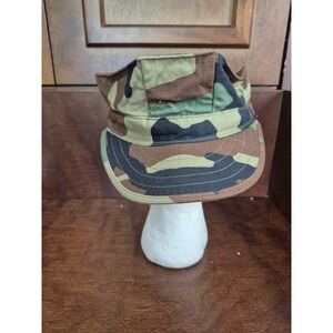 Woodland Camo Utility Cap‎ Military Style Patrol Hat Small